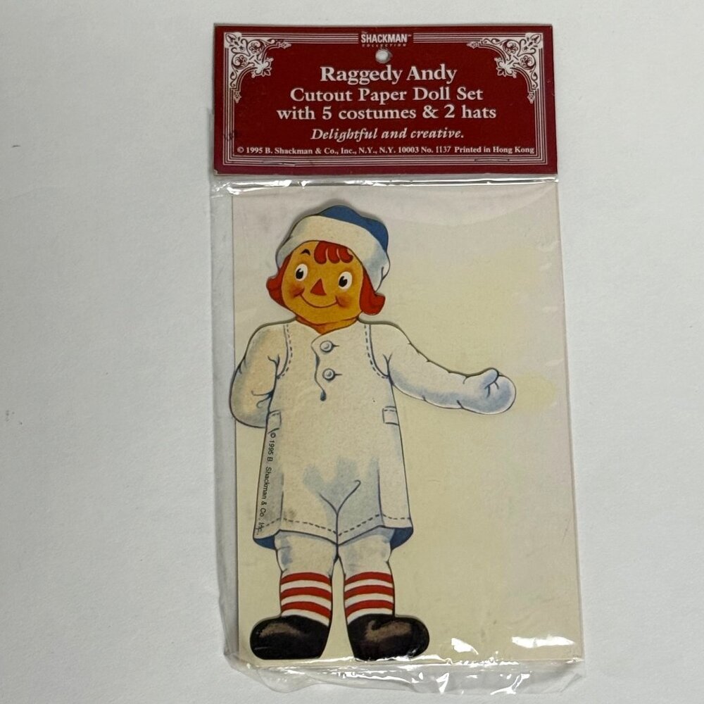 Raggedy Andy Cutout Paper Doll Set Vintage 90's